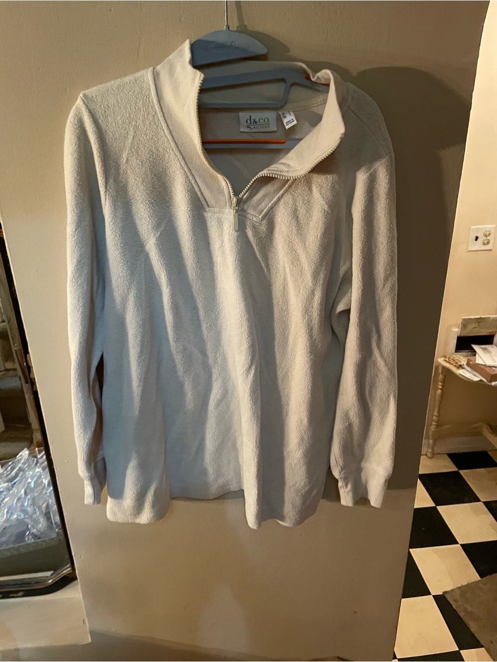 Denim & Co. Half-Zip Pullover in Light Cream